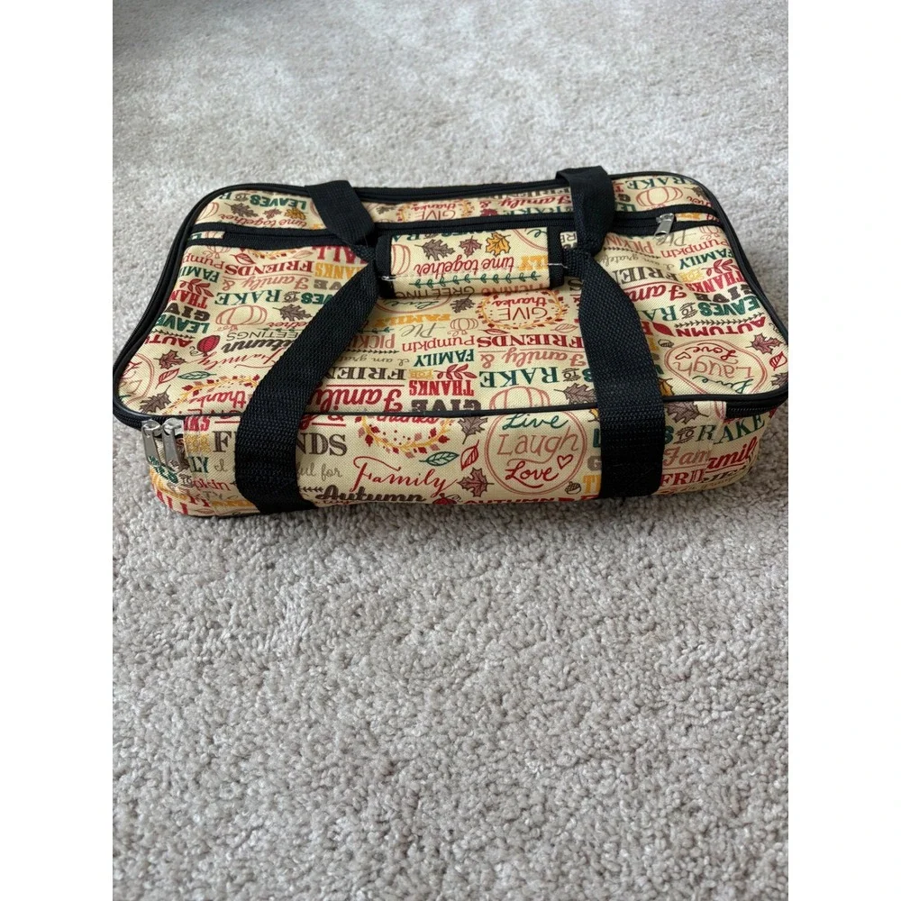 New Unused Autumn Insulated Casserole Carrier 9x13 Fall Thanksgiving Thermal Bag